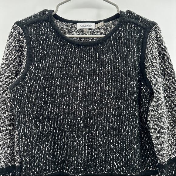 Calvin Klein Black & White Colorblock Long Sleeve Pullover Sweater Sz M‎ - Picture 3 of 7